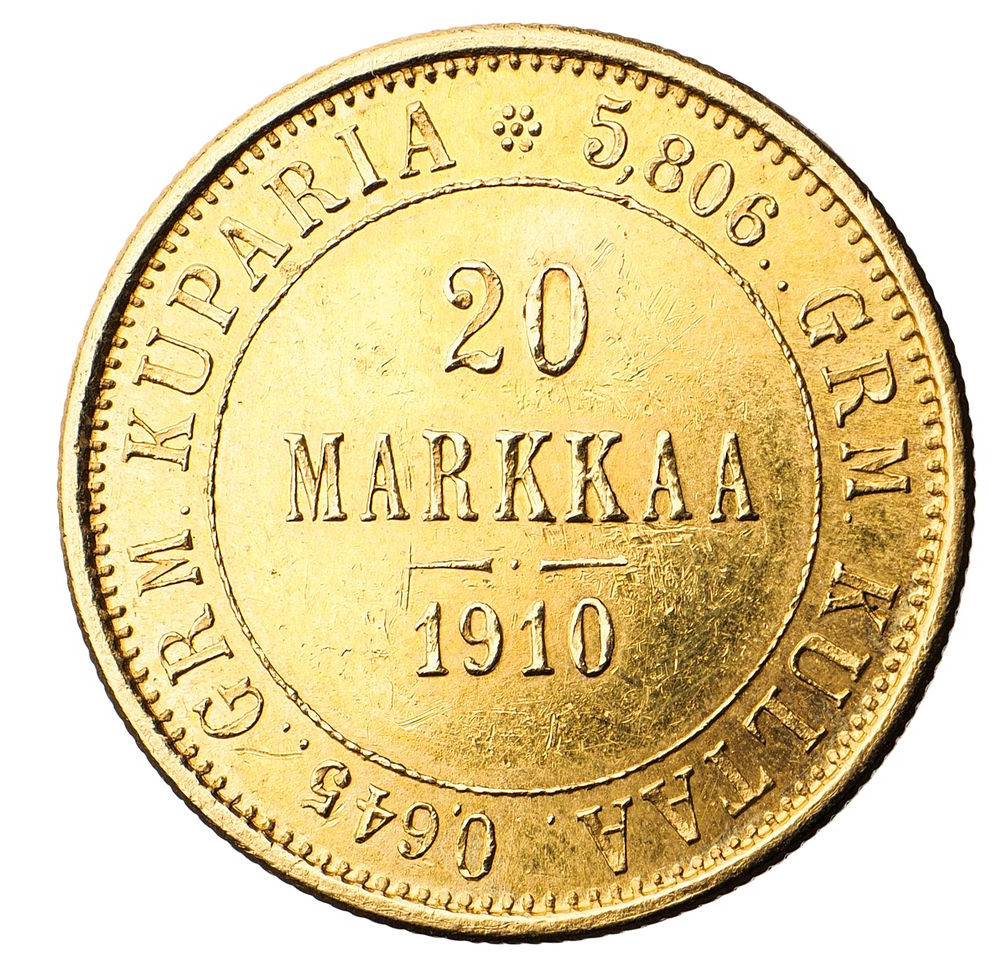 20 марок 1910 года L Для Финляндии