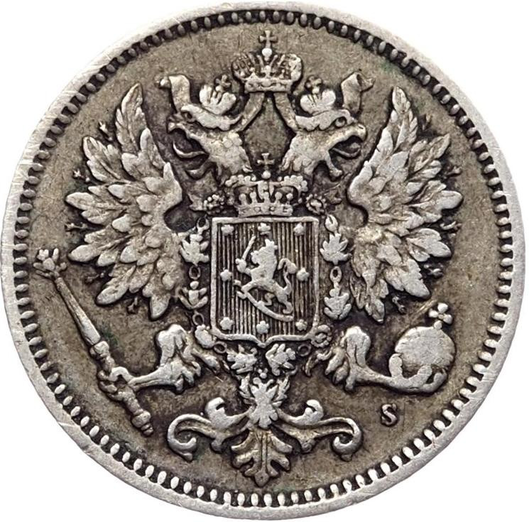 25 пенни 1875 года S Для Финляндии