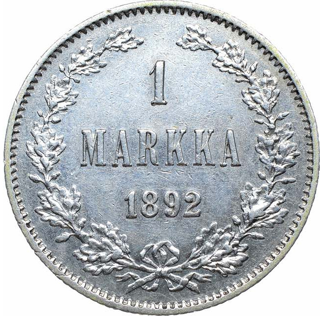 1 марка 1892 года L Для Финляндии