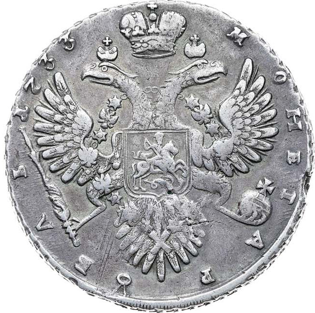 1 рубль 1733 года