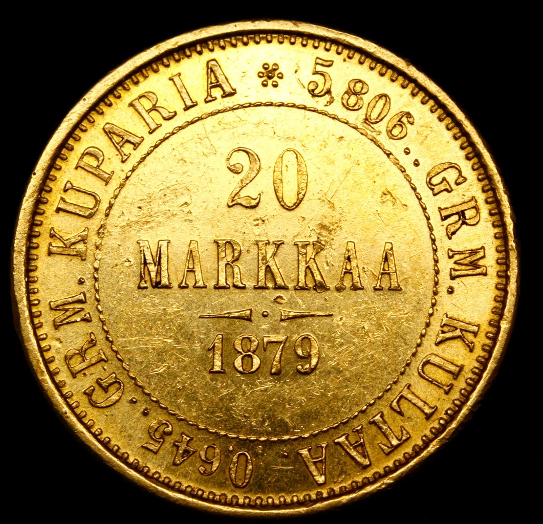 20 марок 1879 года S Для Финляндии