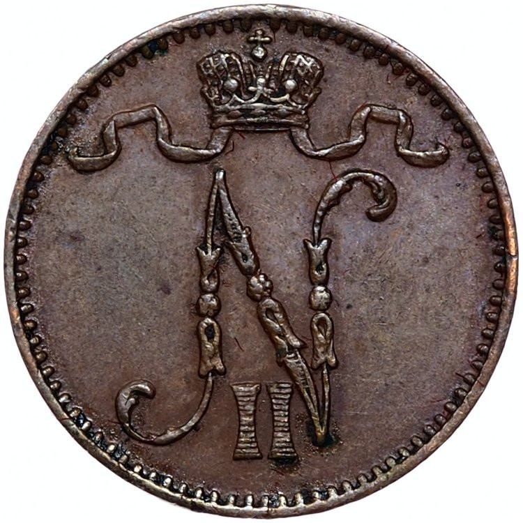 1 пенни 1908 года Для Финляндии