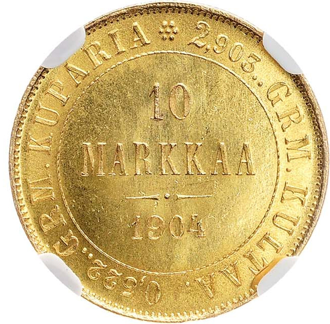 10 марок 1904 года L Для Финляндии