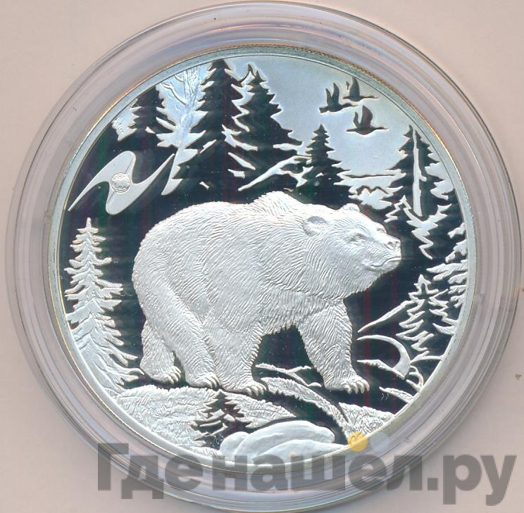 3 рубля 2009 года СПМД Медведь - Животный мир стран ЕврАзЭС