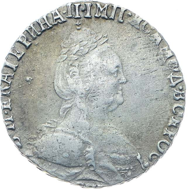 Гривенник 1790 года СПБ