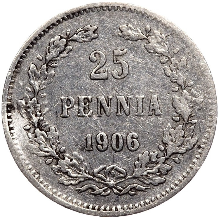 25 пенни 1906 года L Для Финляндии