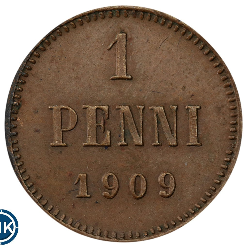 1 пенни 1909 года Для Финляндии