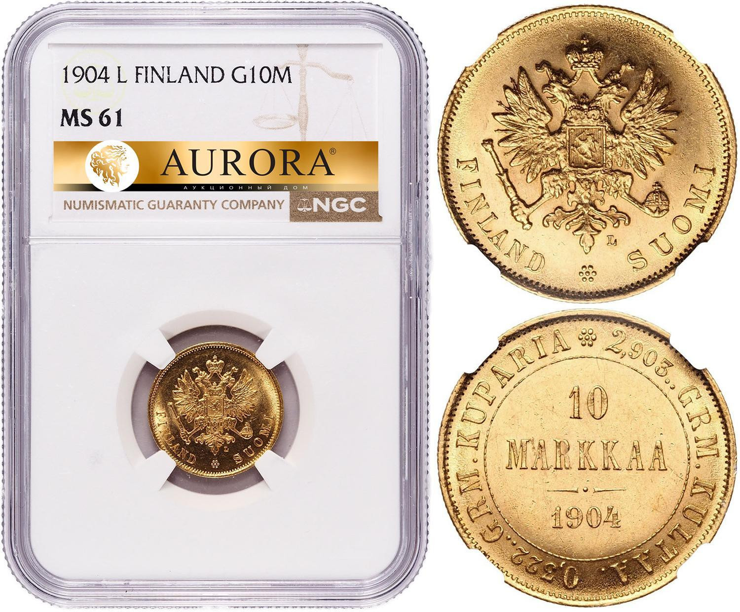 10 марок 1904 года L Для Финляндии