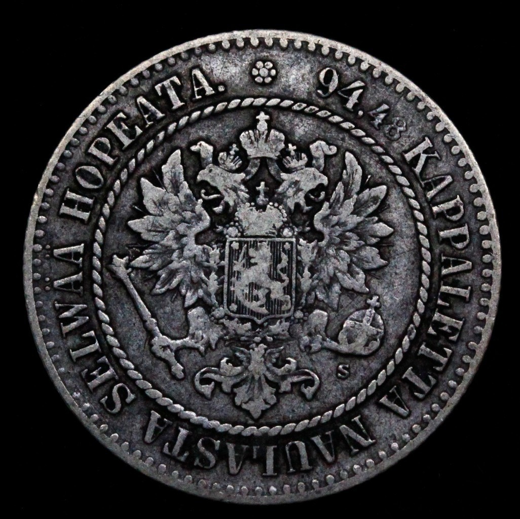 1 марка 1864 года S Для Финляндии