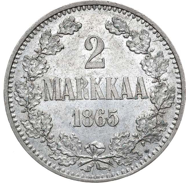 2 марки 1865 года S Для Финляндии