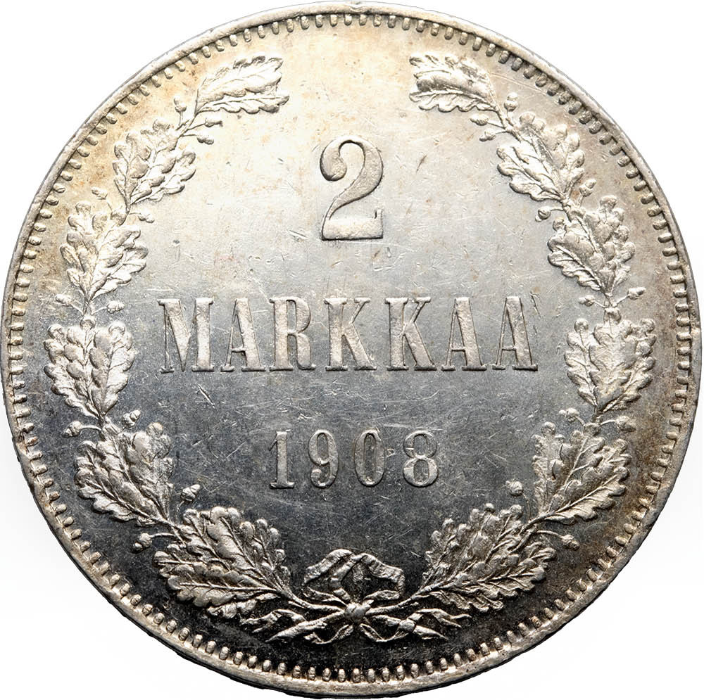 2 марки 1908 года L Для Финляндии