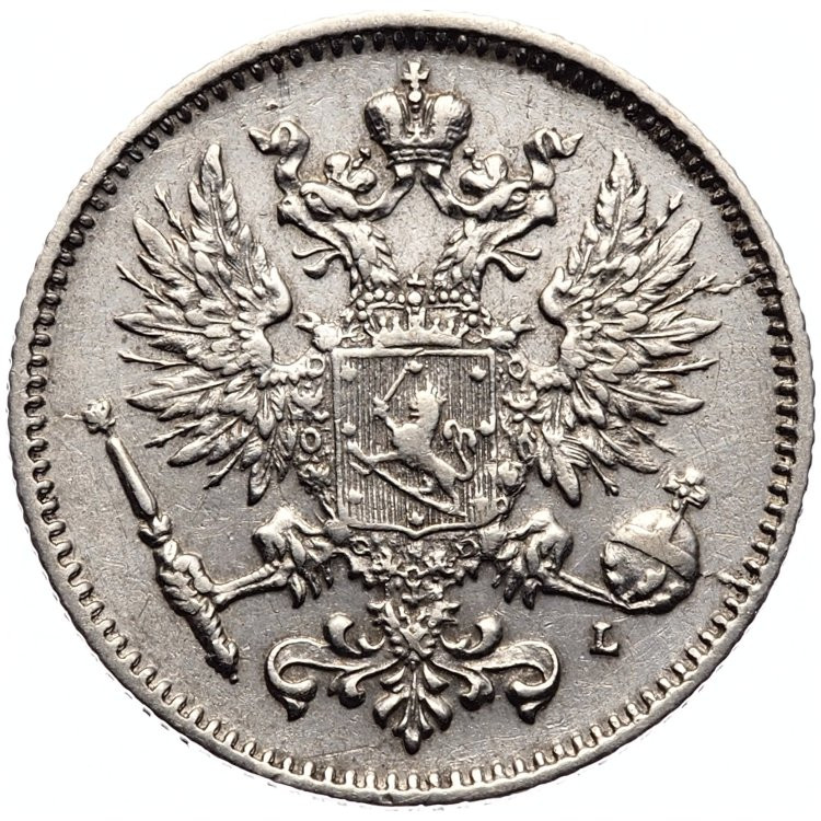 50 пенни 1892 года L Для Финляндии
