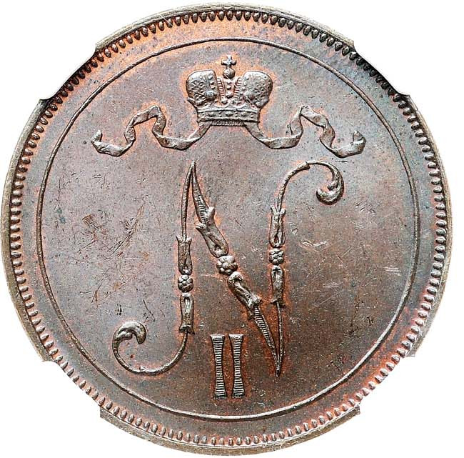 10 пенни 1900 года Для Финляндии