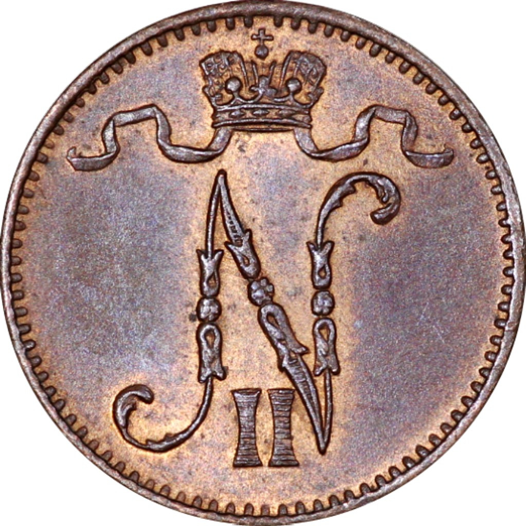 1 пенни 1909 года Для Финляндии