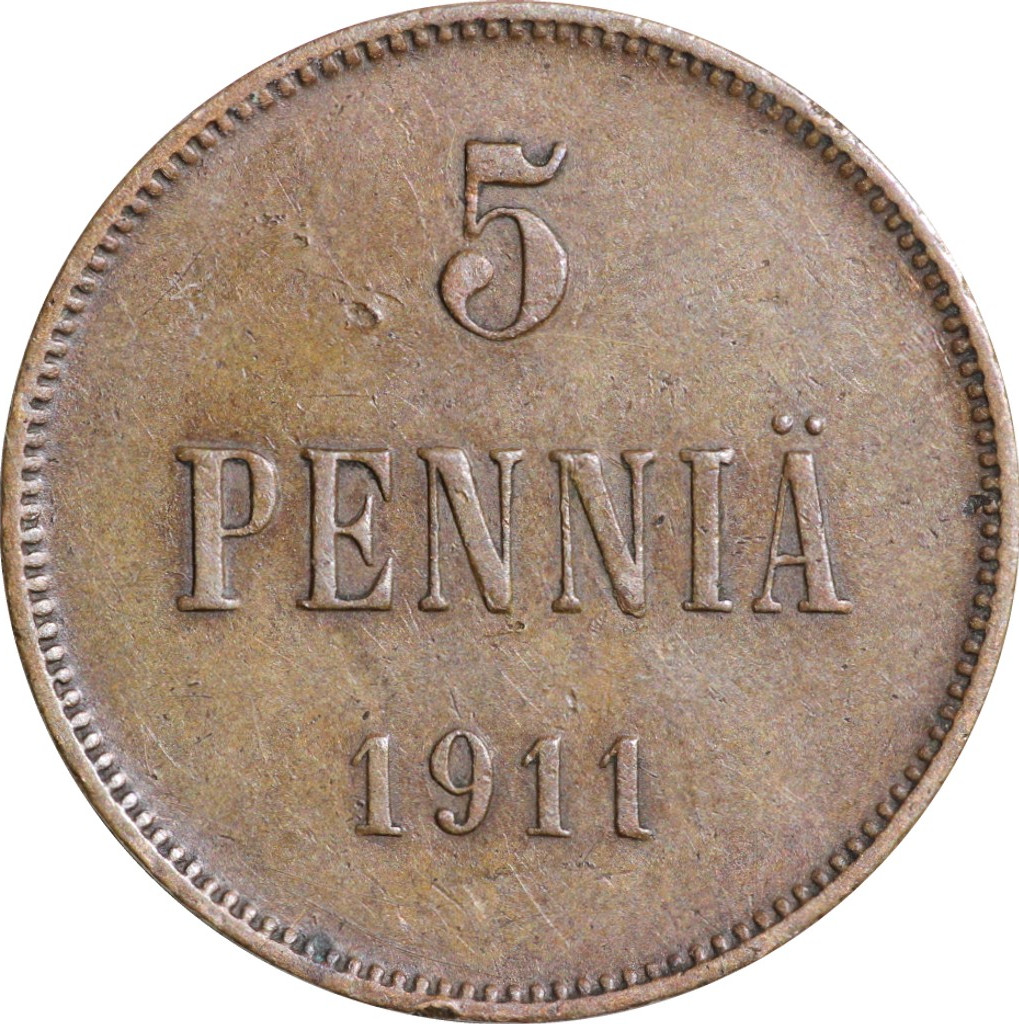 5 пенни 1911 года Для Финляндии