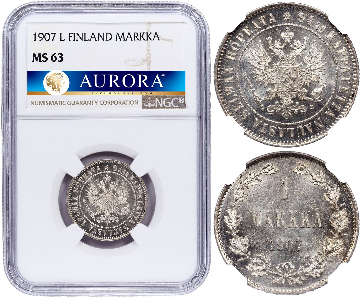 1 марка 1907 года L Для Финляндии