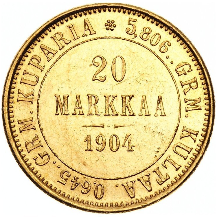 20 марок 1904 года L Для Финляндии