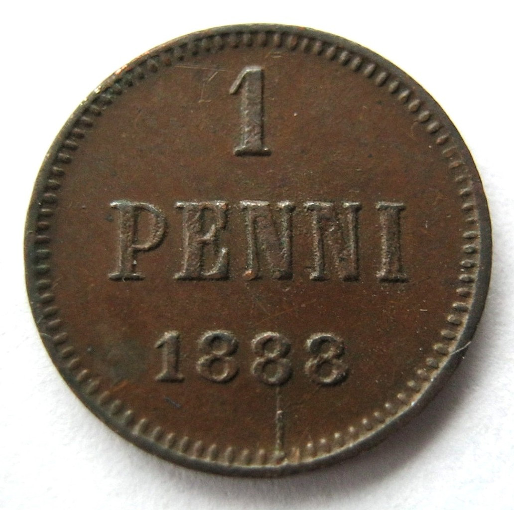 1 пенни 1888 года Для Финляндии