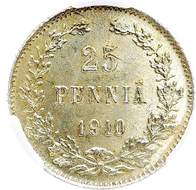 25 пенни 1910 года L Для Финляндии