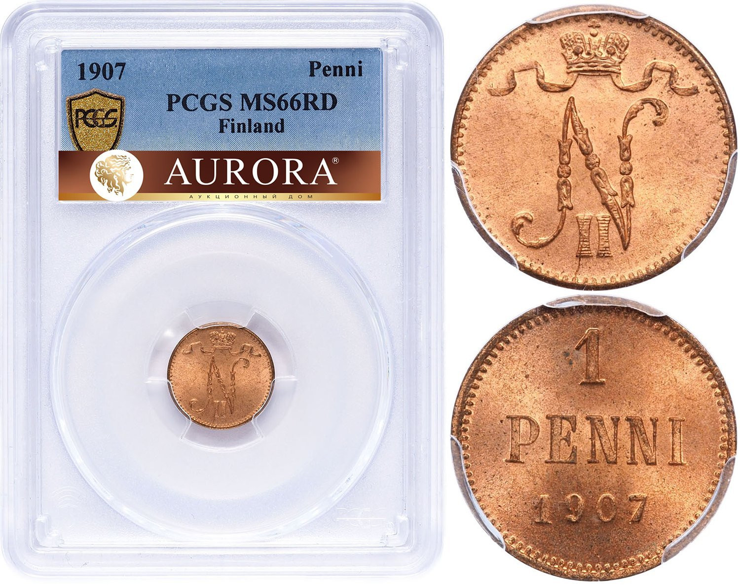 1 пенни 1907 года Для Финляндии