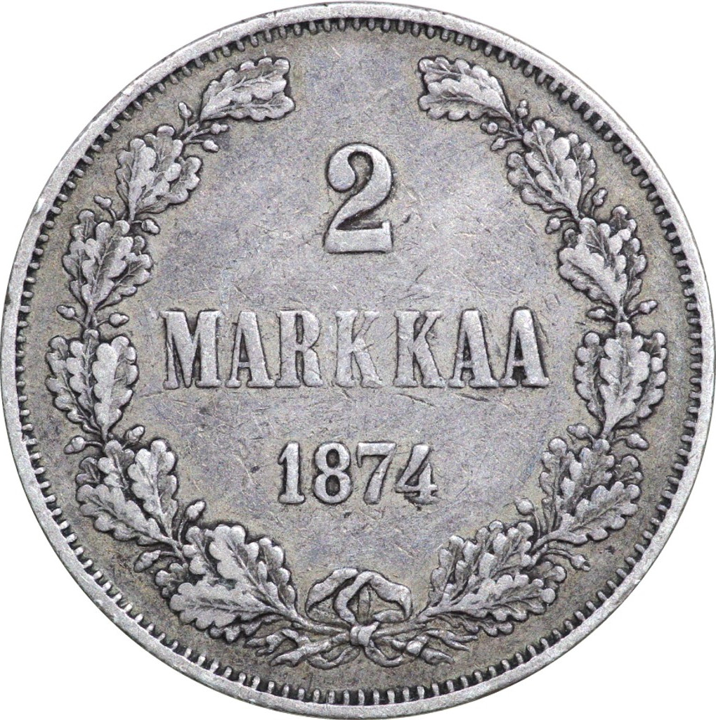 2 марки 1874 года S Для Финляндии