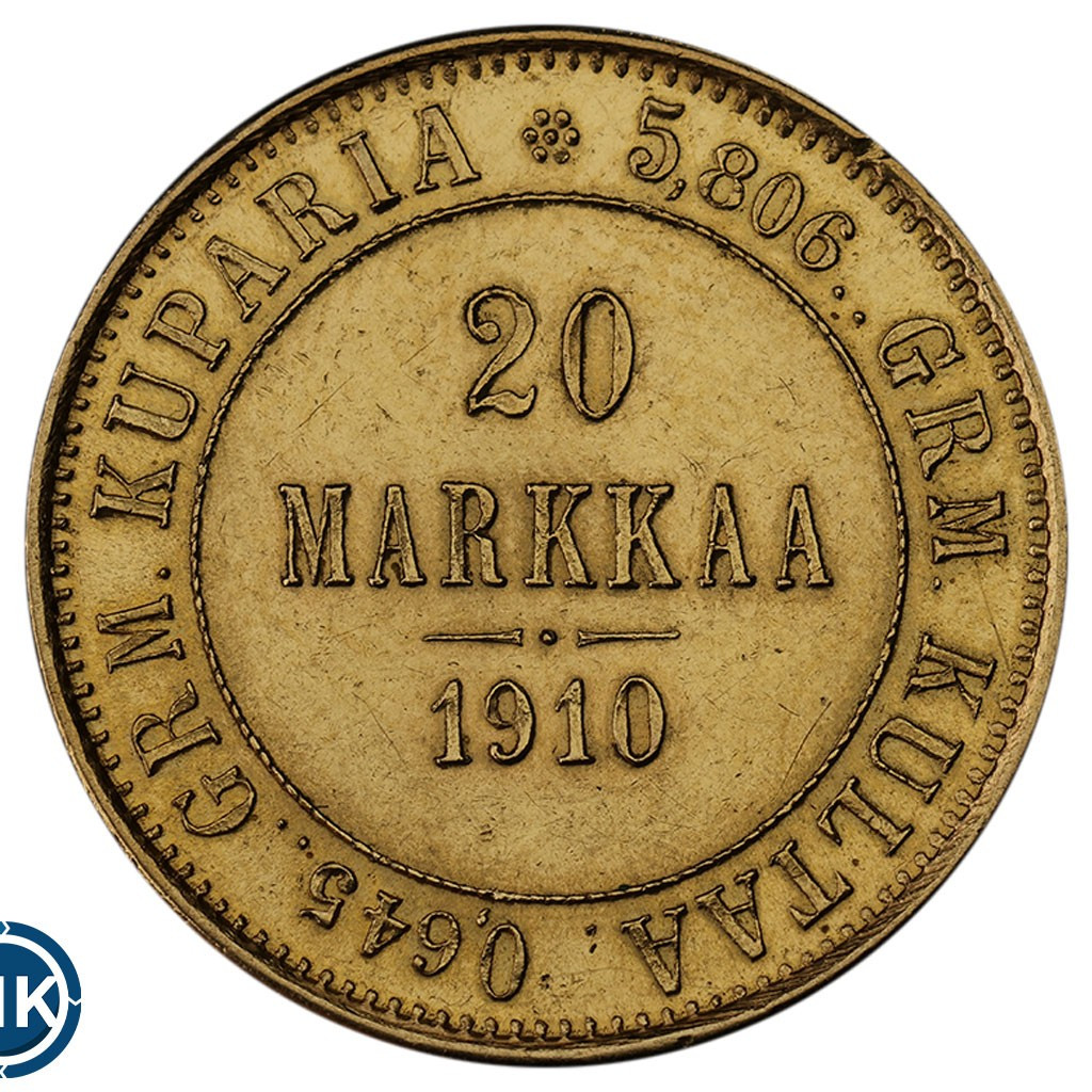 20 марок 1910 года L Для Финляндии