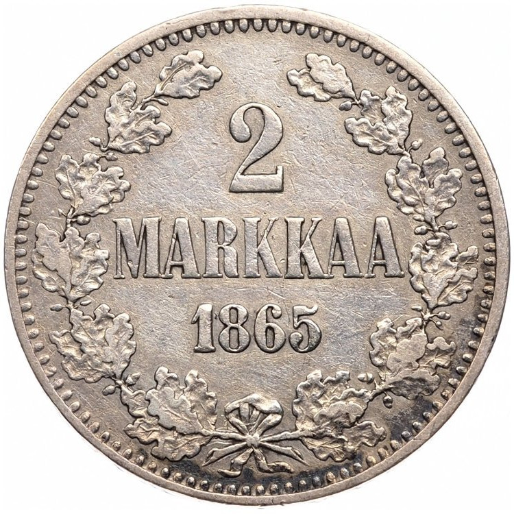 2 марки 1865 года S Для Финляндии