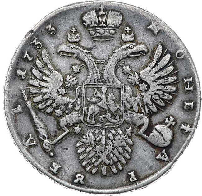 1 рубль 1733 года