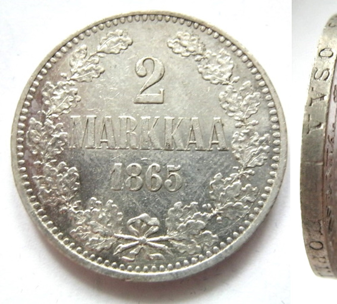 2 марки 1865 года S Для Финляндии