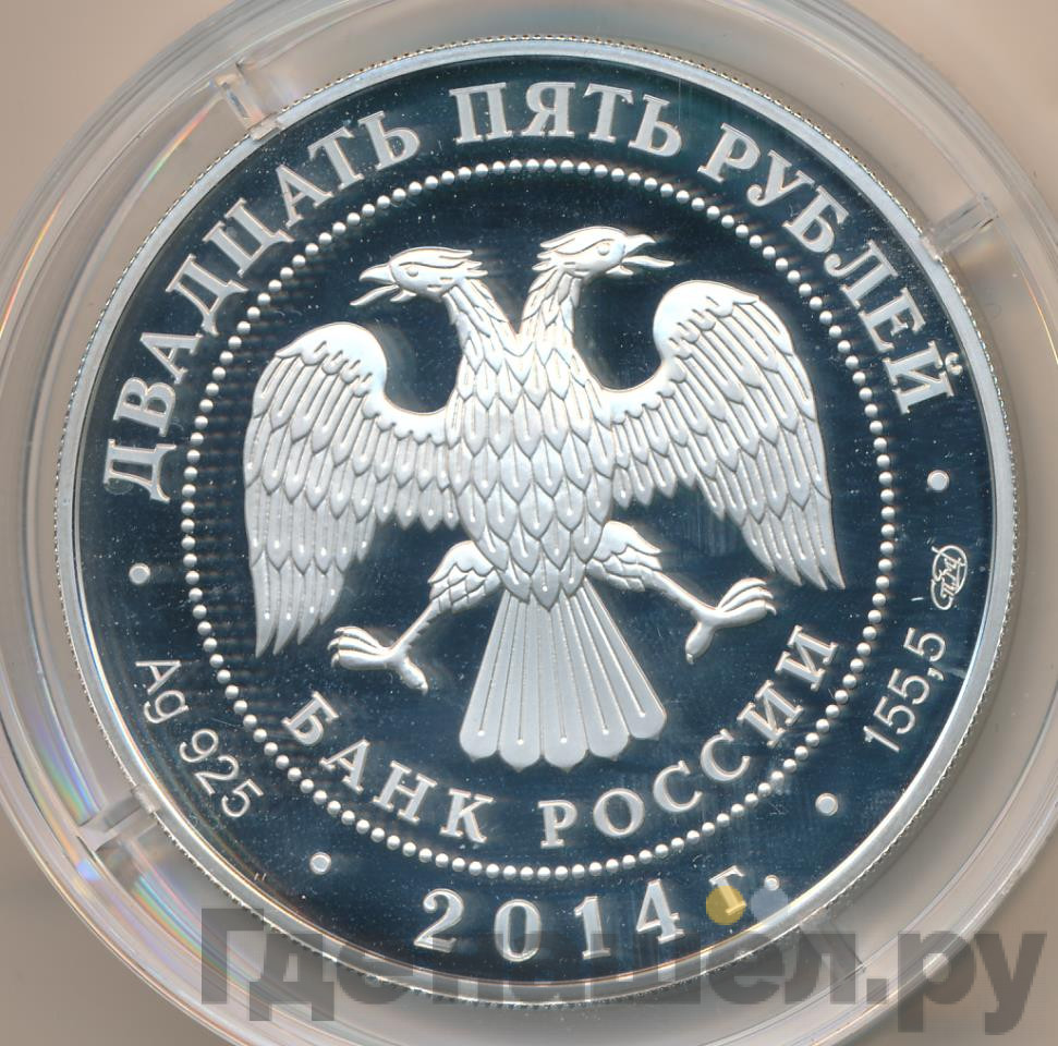 25 рублей 2014 года СПМД Эрмитаж 250 лет