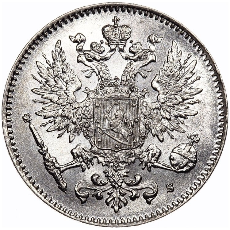 50 пенни 1915 года S Для Финляндии