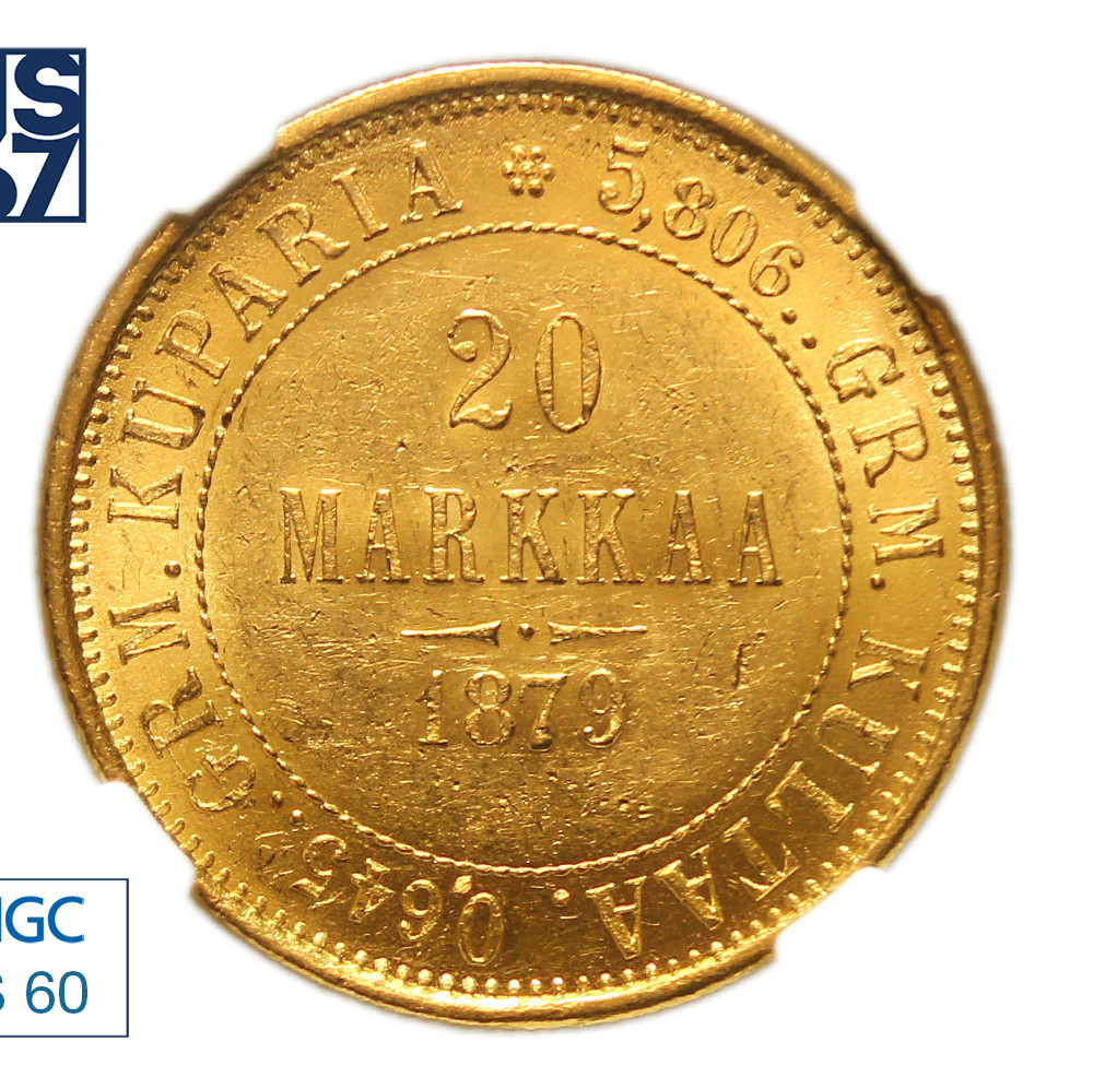 20 марок 1879 года S Для Финляндии