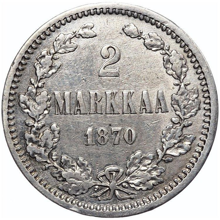 2 марки 1870 года S Для Финляндии