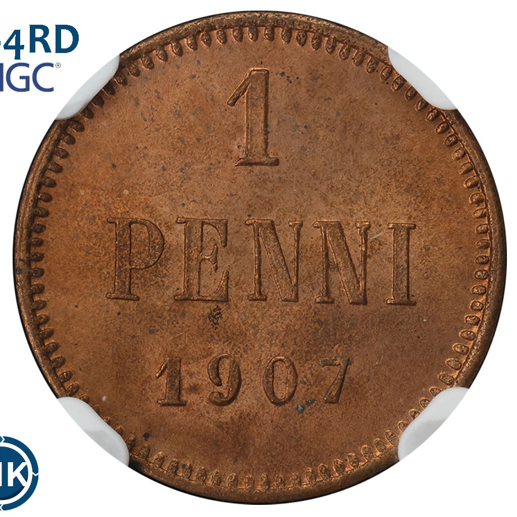 1 пенни 1907 года Для Финляндии