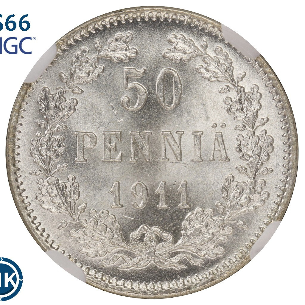 50 пенни 1911 года L Для Финляндии