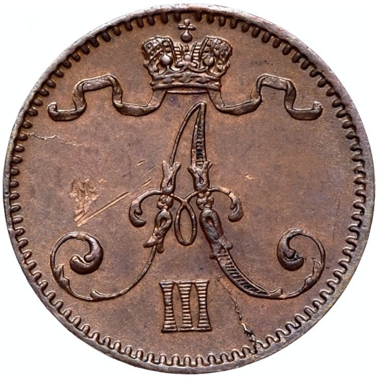 1 пенни 1892 года Для Финляндии