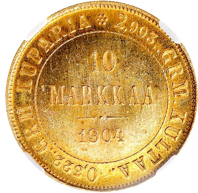 10 марок 1904 года L Для Финляндии