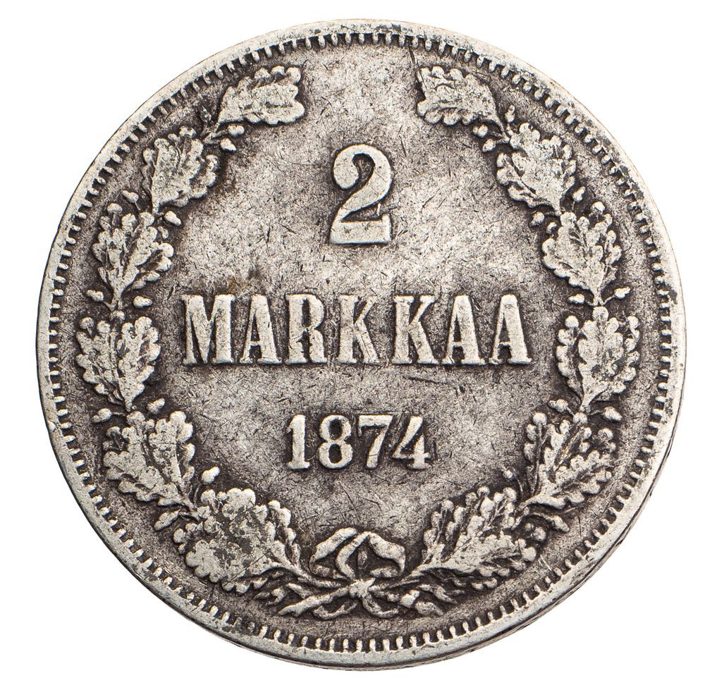 2 марки 1874 года S Для Финляндии