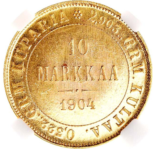 10 марок 1904 года L Для Финляндии
