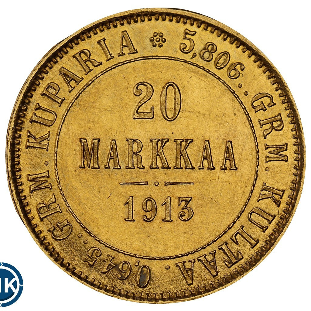 20 марок 1913 года S Для Финляндии