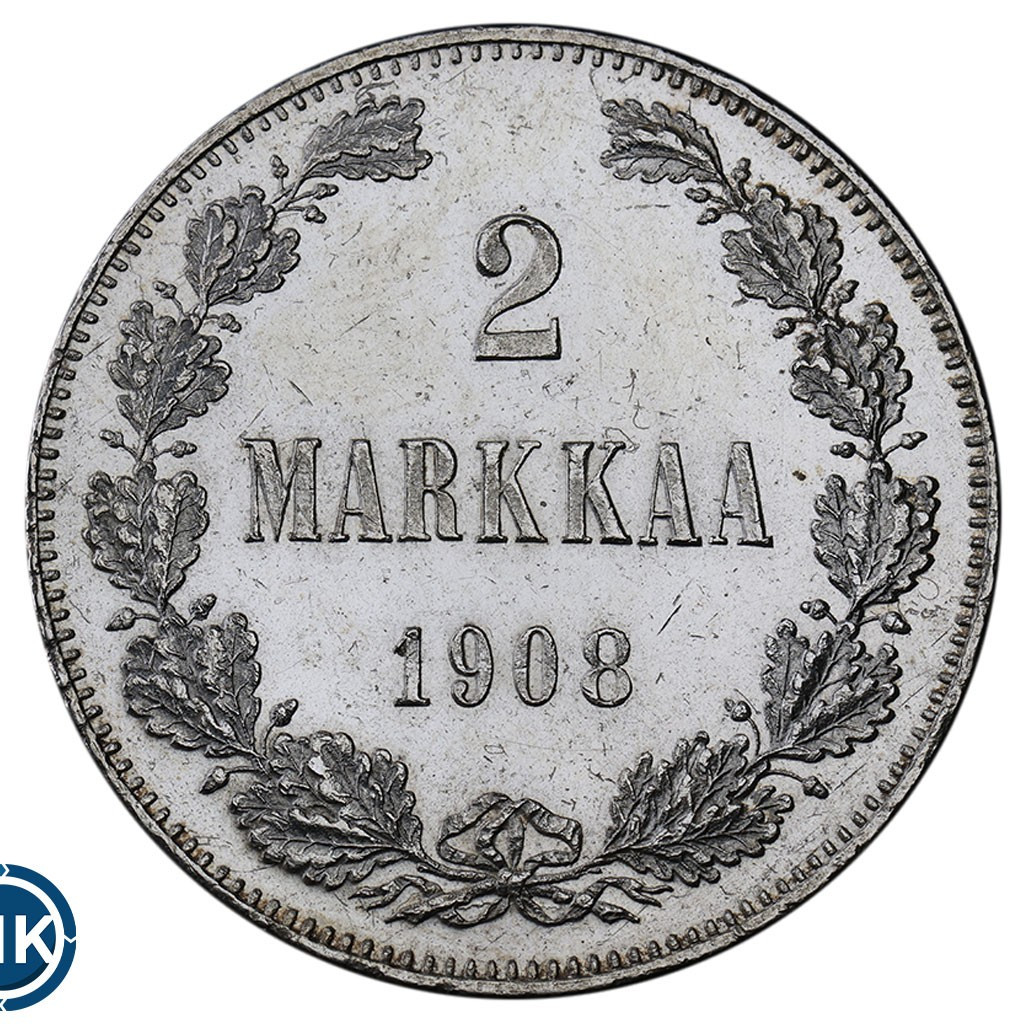 2 марки 1908 года L Для Финляндии