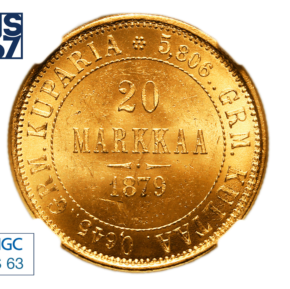 20 марок 1879 года S Для Финляндии