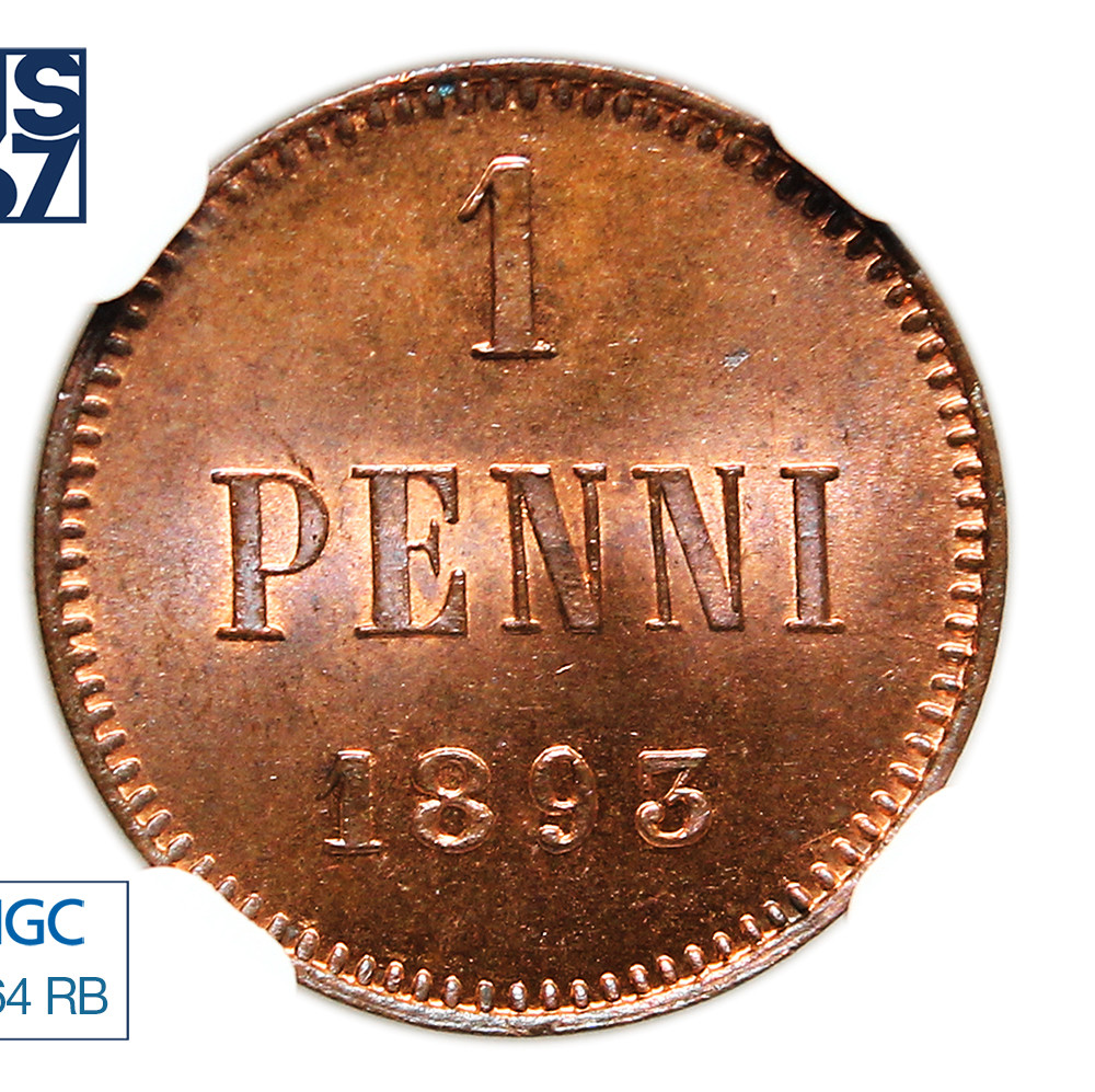 1 пенни 1893 года Для Финляндии