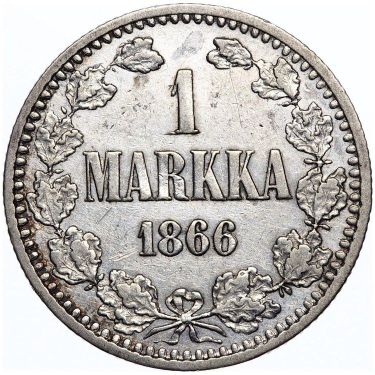 1 марка 1866 года S Для Финляндии