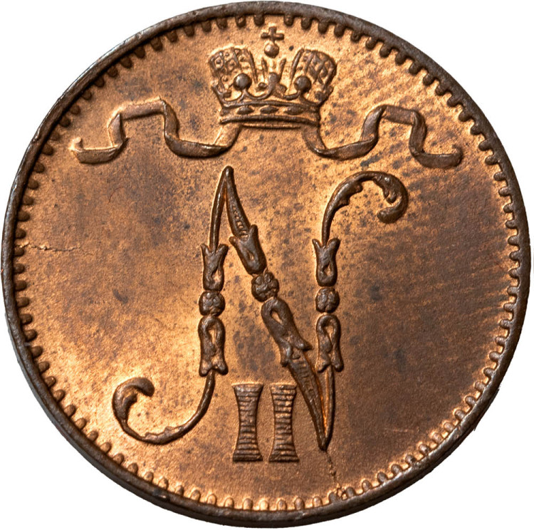 1 пенни 1909 года Для Финляндии