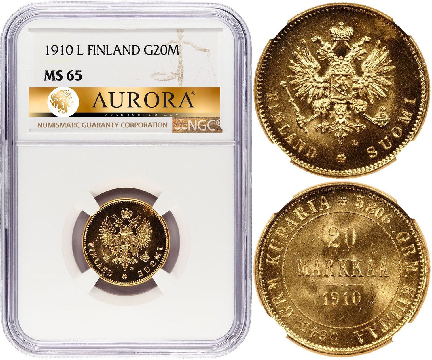 20 марок 1910 года L Для Финляндии