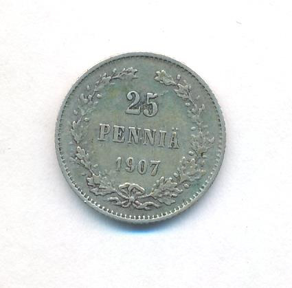 25 пенни 1907 года L Для Финляндии