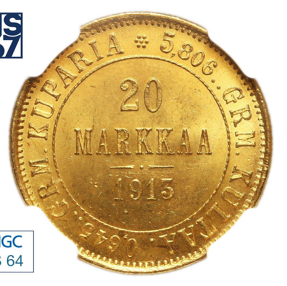 20 марок 1913 года S Для Финляндии