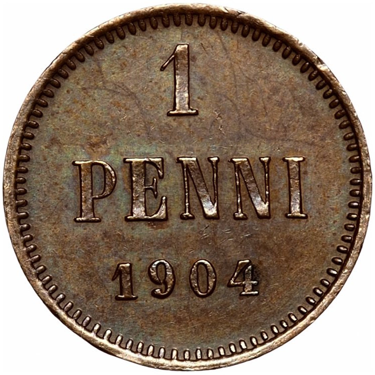 1 пенни 1904 года Для Финляндии
