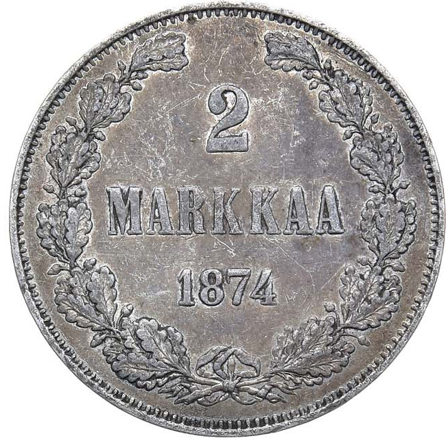 2 марки 1874 года S Для Финляндии